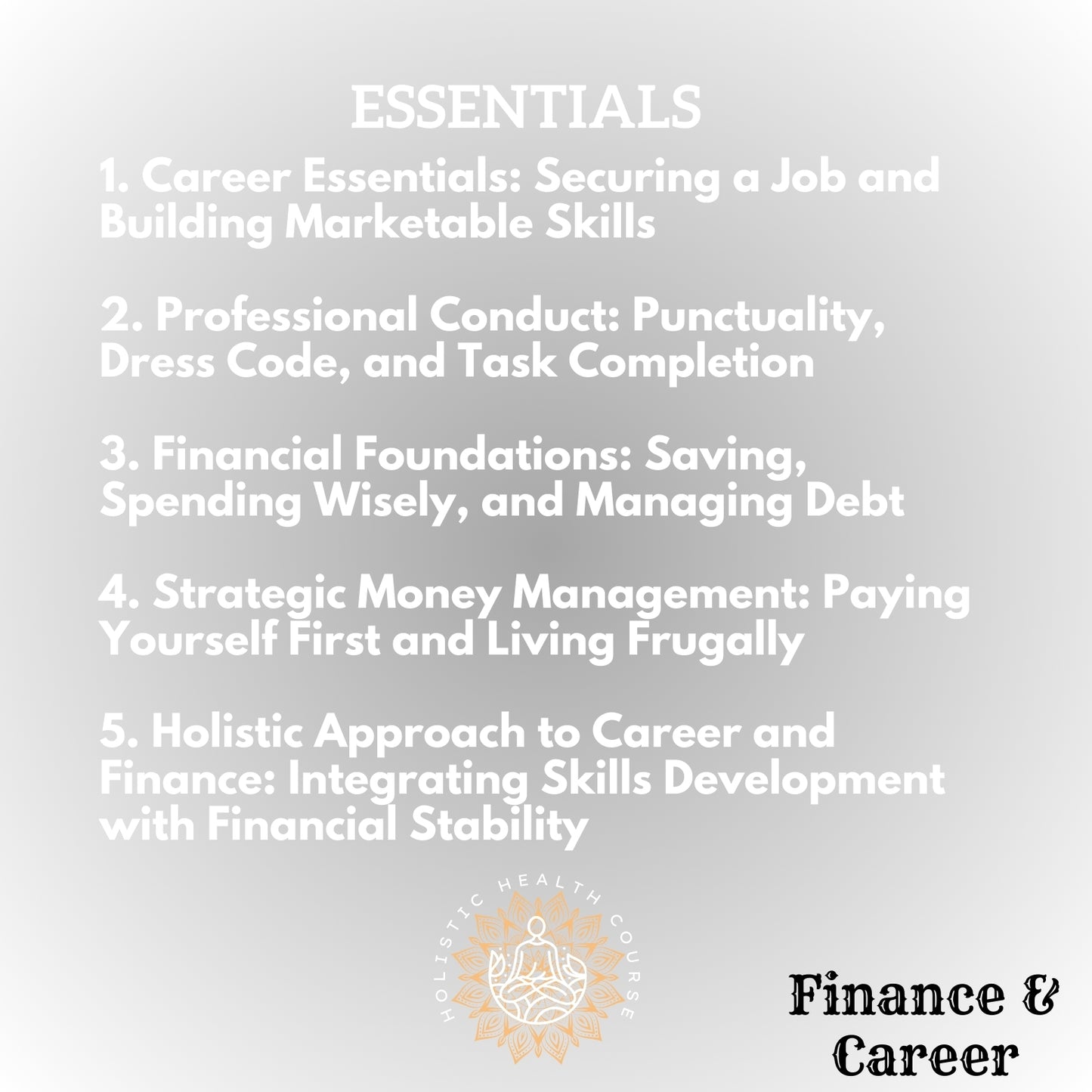 Holistic Financial & Career Health
