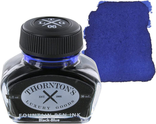 Premium Fountain Pen Ink Bottle 30Ml | Smooth Effortless Flawless Writing | Suitable for All Brand and Calligraphy Pens | Office Supplies (Black-Blue)