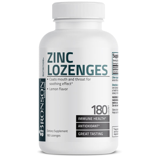 Zinc Lozenges Antioxidant & Immune Support - Lemon Flavored, 180 Lozenges